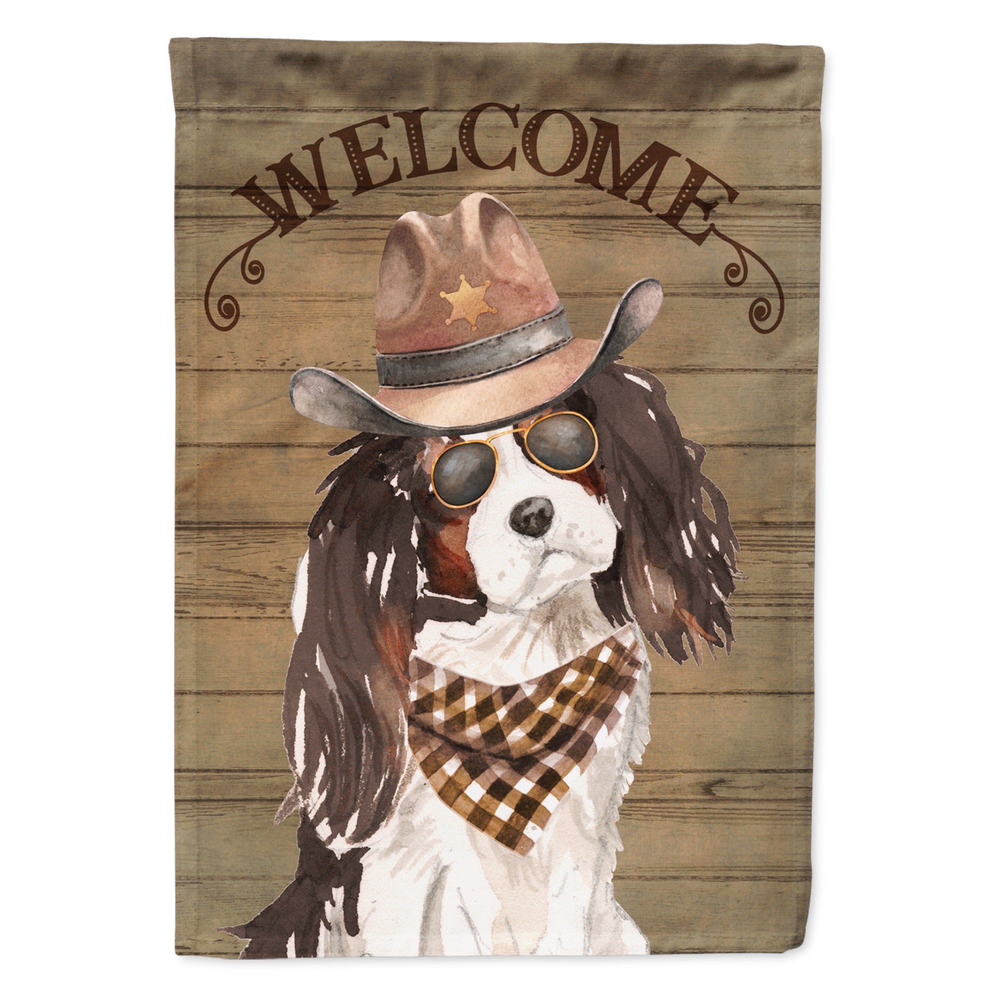 Tricolor Cavalier Spaniel Country Dog Flag Garden Size